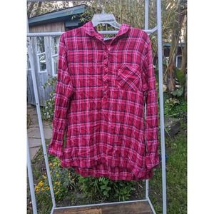 Columbia Pullover 3/4 button Flannel Tunic size L